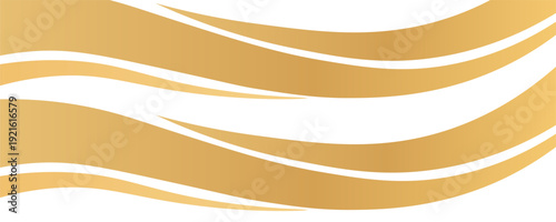 Elegant flowing golden swooshes. Wave element with a metallic gradient for a luxurious border or footer on a certificate, banner, or invitationPrint