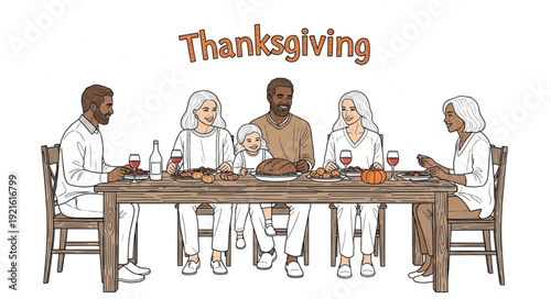 Family Gathering for Thanksgiving Dinner.