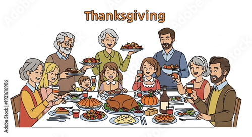 Family Gathering for Thanksgiving Dinner.