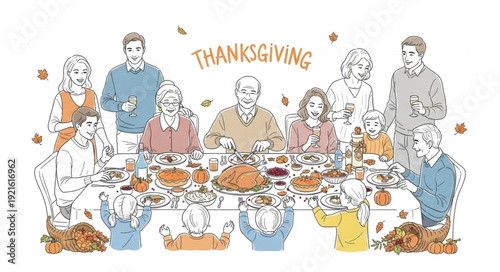 Family Gathering for Thanksgiving Dinner.
