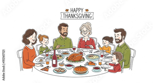 Family Gathering for Thanksgiving Dinner.