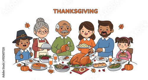 Family Gathering for Thanksgiving Dinner.