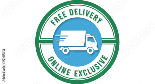 Free Delivery Online Exclusive Truck Icon.