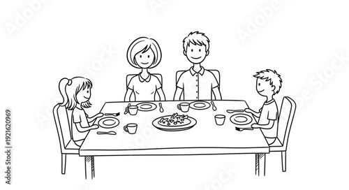Family Having Meal Together.