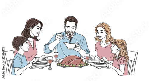 Family Having Meal Together.