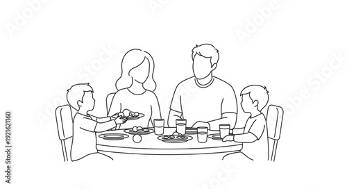 Family Having Meal Together.