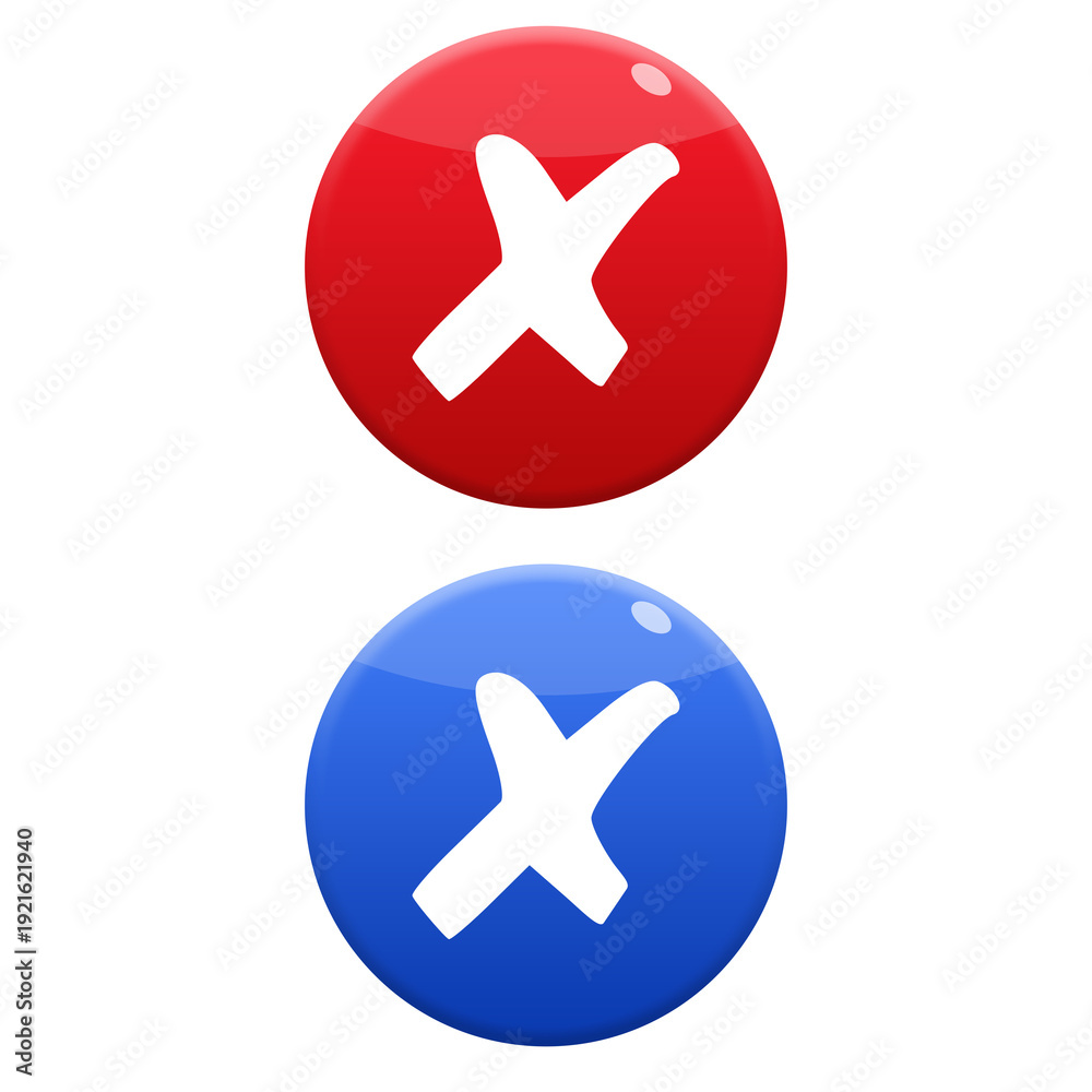 Obraz premium red cross, blue cross button png, red cross in a circle png, cross button png, Red and Blue cross button png