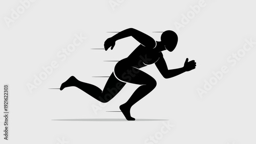 Sprint Silhouette: A dynamic silhouette of a sprinter, captured mid-stride, showcasing the power, speed, and focus of athletic determination.