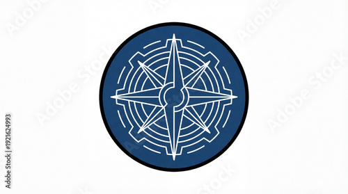 Compass Rose Navigation Icon.