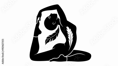 Serene Yoga Silhouette: A graceful silhouette captures the essence of yoga, with a figure gracefully poised in a meditative pose. This image evokes tranquility and the beauty of mindfulness.