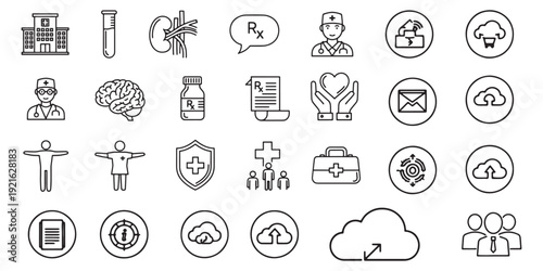 Collection of various icons and symbols