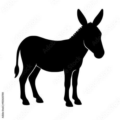 Minimalist Silhouette of a Donkey Standing Alone