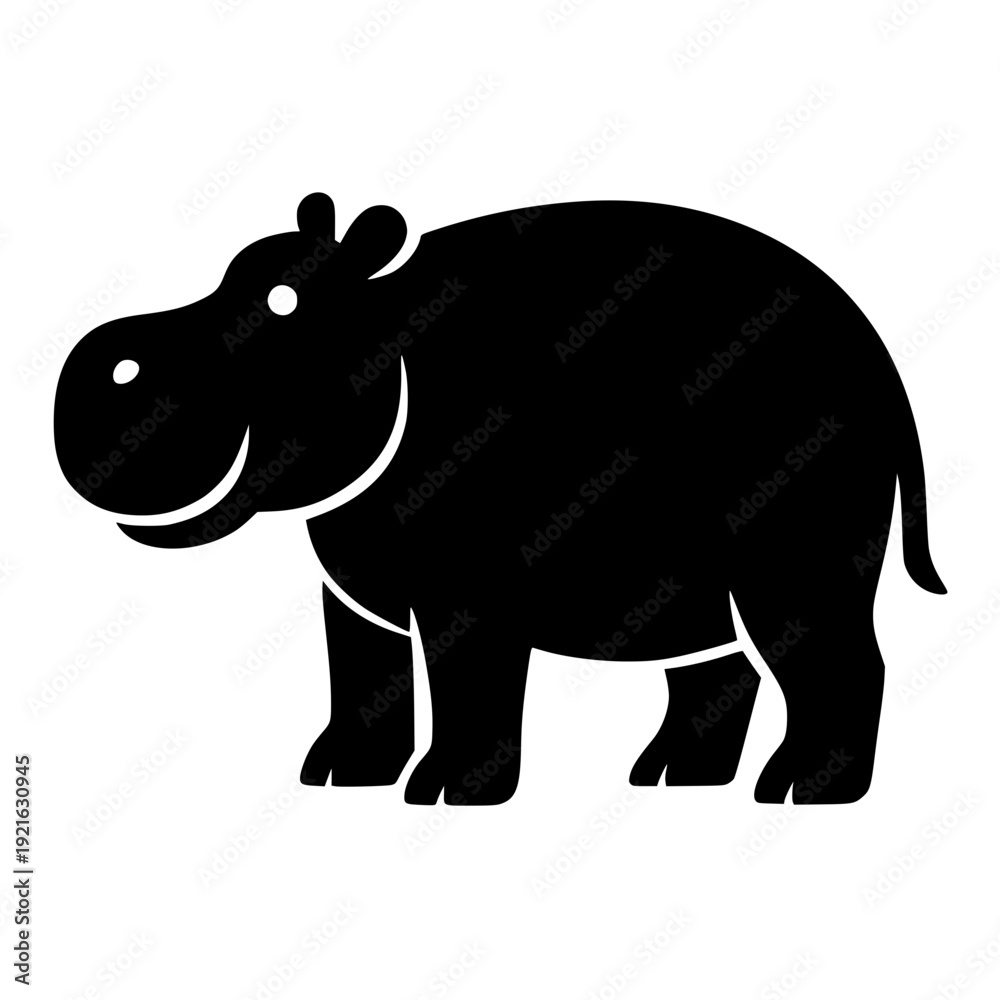 Fototapeta premium Minimalist Hippo Silhouette Graphic