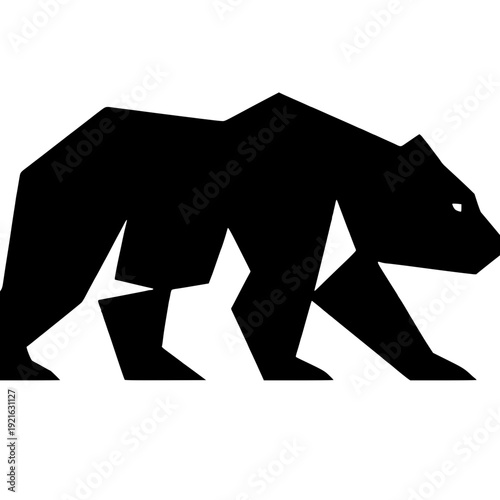 Geometric Minimalist Black Bear Silhouette