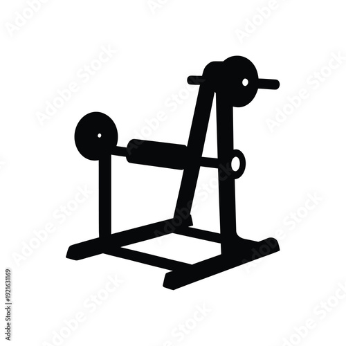 Standing Leg Curl Machine Silhouette for Hamstring Workout and Fitness