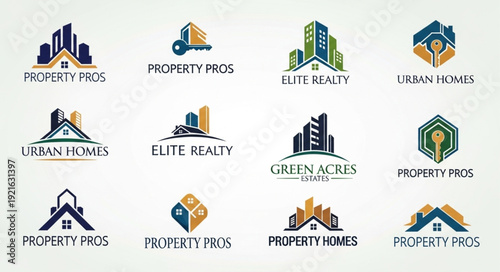 Collection of Real Estate and Property Logos.