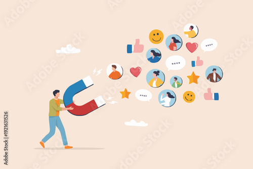 People and Magnet Concept