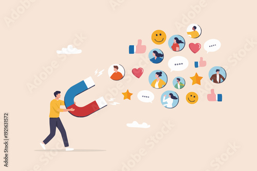 People and Magnet Concept