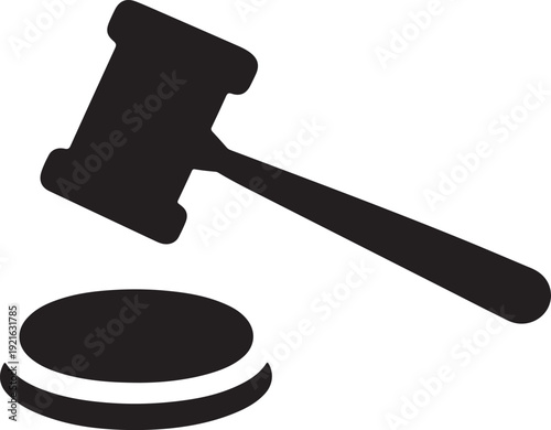 Judge Gavel Icon for Law and Justice Concept Professional Wooden Mallet Symbol for Courtroom Legal Services and Auction