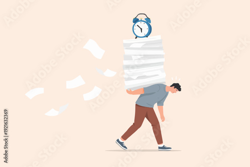 Busy Person With Papers