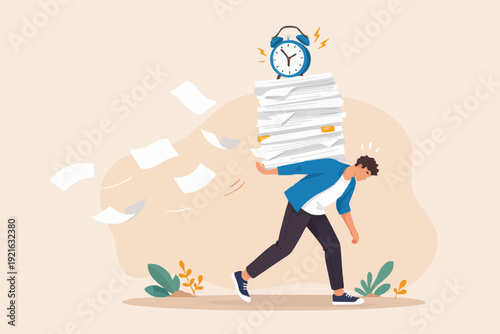 Busy Person With Papers