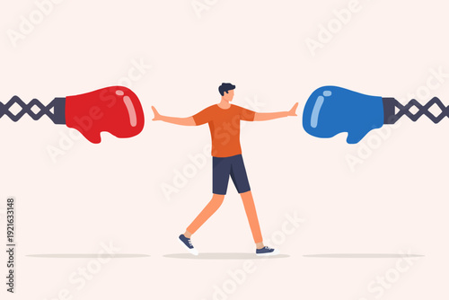 Person Between Two Fists