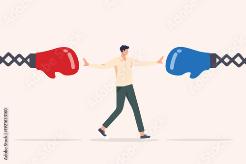 Person Between Two Fists