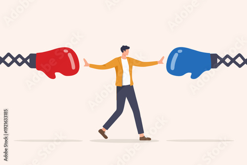 Person Between Two Forces