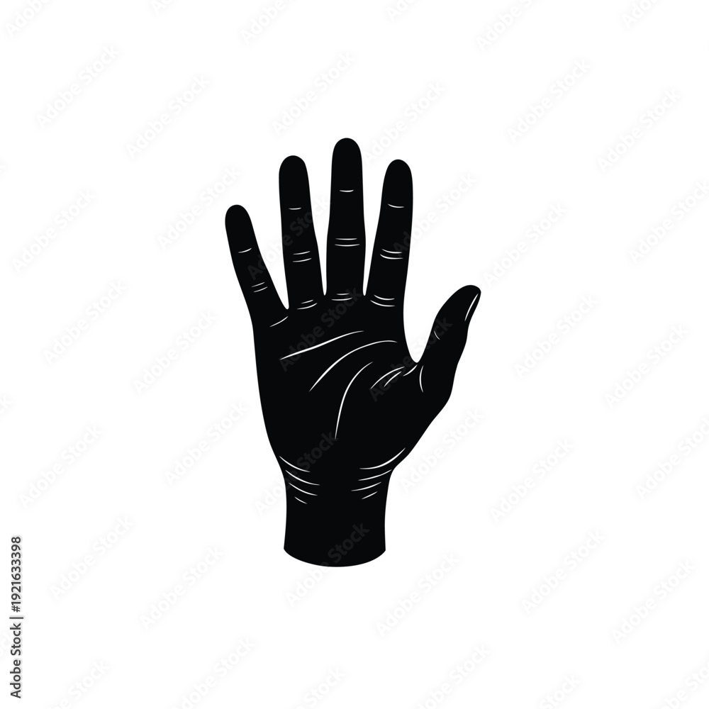 Obraz premium Open Hand Gesture Vector Icon - Isolated on White Background
