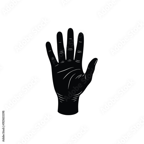 Open Hand Gesture Vector Icon - Isolated on White Background