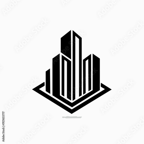 Contemporary urban skyline architecture logo concept for real estate development