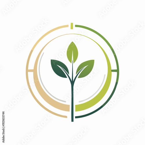 Green sprout growing in a circular logo representing growth