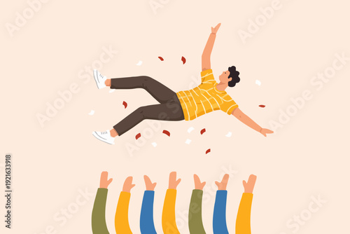 People Falling With Support