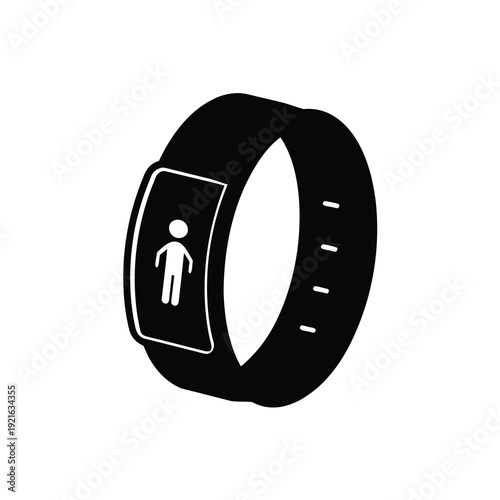 Fitness Tracker Icon Silhouette for Health and Activity Monitoring