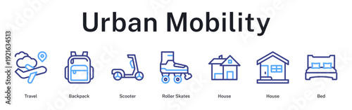 Urban mobility exploring travel preparation, alternative transportation, skating, commuting home, and rest after adventures.