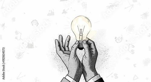 Hands holding a glowing lightbulb representing a brilliant idea and innovation 2.