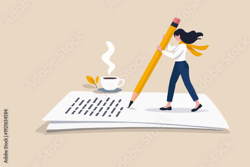 Wallpaper Mural Woman Writing With Pencil Torontodigital.ca