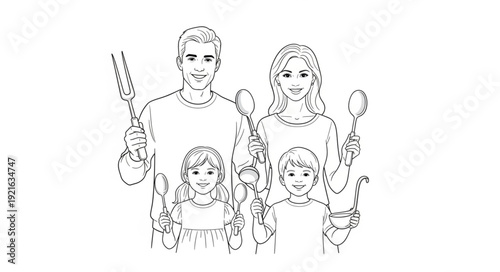 Family Portrait with Children and Parents.