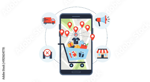 Mobile E-commerce & Local Shopping Network: Online Delivery, Digital Marketing, and Retail Logistics Solutions