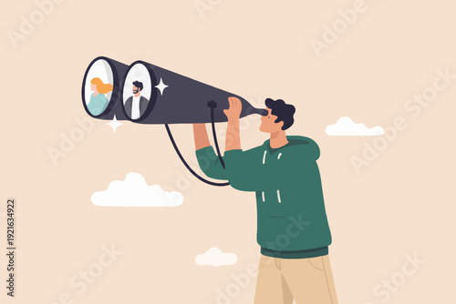 Looking Through Telescope