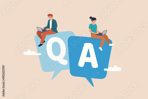 People with Questions and Answers