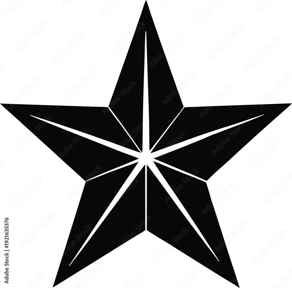 Obraz premium christmas star silhouette vector art illustration, black and white design