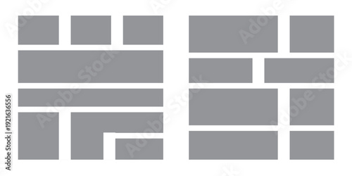 Empty photo collage template. Frames for photo. Collage concept. Vector Illustration.