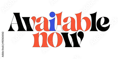 Available now text banner .vector icons
