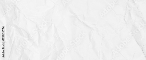 Fotografie Banner con sfondo di carta bianca stropicciata con texture rugosa e ombre profon