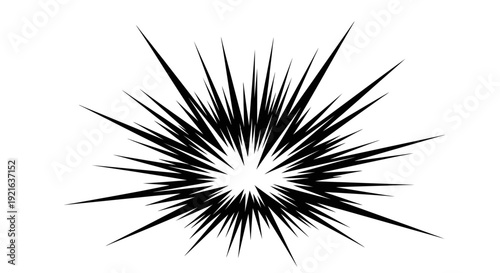 Comic Book Explosion Burst Effect Isolated White Background
