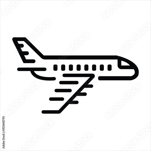 Modern air transport business logo with a stylized airplane in motion, conveying speed and global connectivity.
