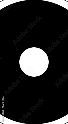 Simple vertical black white geometric transition with round forms on green screen. Loop shape animated transition