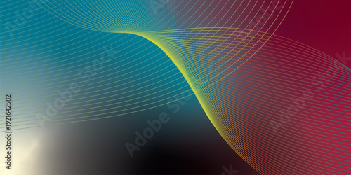 Vivid azure and magenta abstract glowing shapes with LightSalmon grainy gradient on dark noisy textured background for banner, header, and poster design