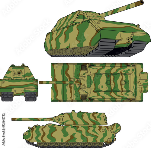 german_super_heavy_tank_maus_vector_set.eps